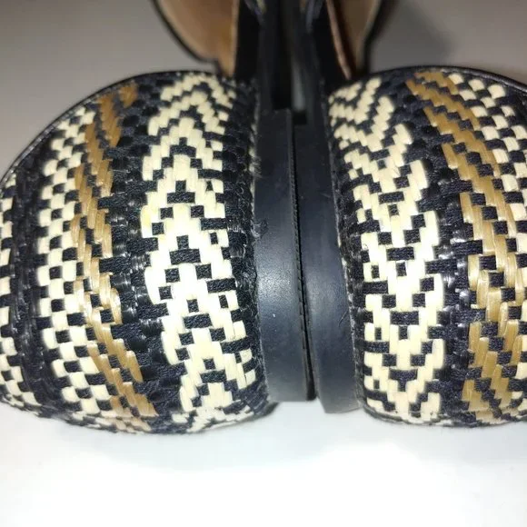Restricted Woven Flats Size 8 Black Brown Tan - Picture 8 of 9